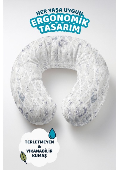 Geometrik Modern Gri Pamuklu Boyun Yastığı - Şık Beyaz Mavi Desenli Yumuşak Seyahat Yastığı Metalik Gün Batımı Buz Mavisi Geometrik Modern Gri Pamuklu Boyun Yastığı - Şık Beyaz Mavi Desenli Yumuşak Seyahat Yastığı Metalik Gün Batımı Buz Mavisi