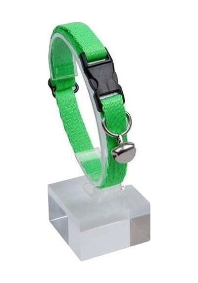 5 Adet Neon Yeşil Zilli Ayarlanabilir Kedi Boyun Tasması 22-30 Cm-21510