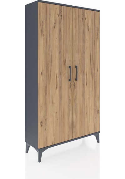Arges Dolap 4 Raflı 2 Kapaklı 88x30x163 Antrasit-çam Antrasit