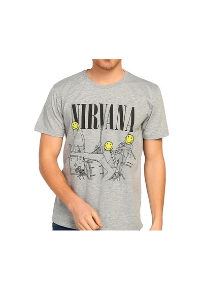 Bant Giyim - Nirvana Kurt Cobain Gri Erkek T-Shirt Tişört
