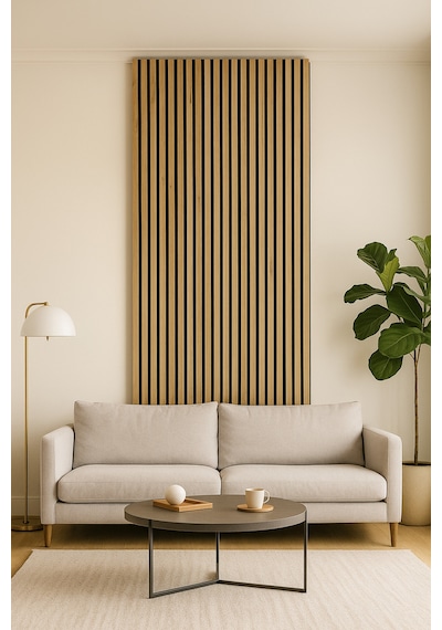 Savana Meşe Keçe Tabanlı Ses Yalıtımlı Duvar Paneli 60x280 Cm Akustik Dekoratif Panel 8 Mm Kalınlık Savanameşe