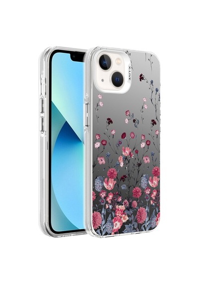 Apple Uyumlu iPhone 14 Desenli Zore Silver Sert Kapak