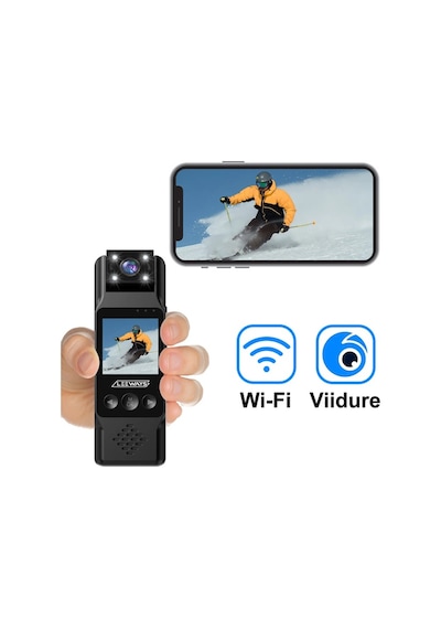 4k 1080p Hd Mini Vücut-yaka Kamerası Aksiyon Kamerası Siyah