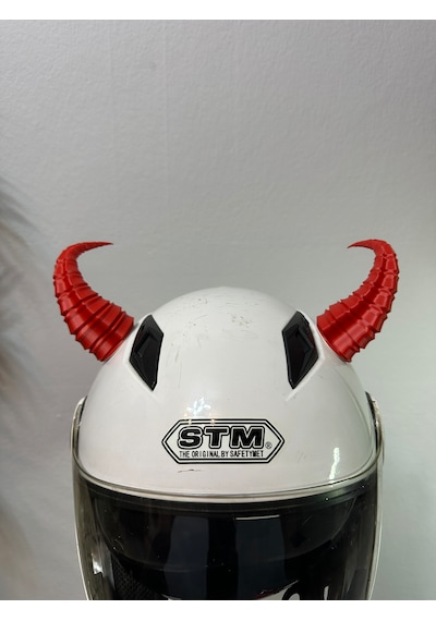 Motor & Motosiklet Kırmızı Viking Boynuz Kask Dış Aksesuarı Diğer