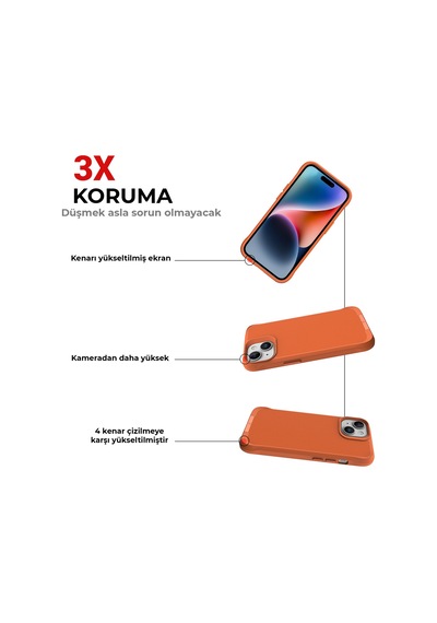 Bix Apple Uyumlu iPhone 14 Plus / 15 Plus Vortex Magsafe Kılıf Stand Özellikli 3x Korumalı Mikro Fiber İç Yüzey Turuncu Turuncu Bix Apple Uyumlu iPhone 14 Plus / 15 Plus Vortex Magsafe Kılıf Stand Özellikli 3x Korumalı Mikro Fiber İç Yüzey Turuncu Turuncu