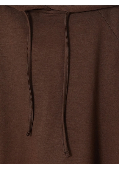 Lcw Petite Kahverengi Bağcıklı Soft Touch Kadın Hoodie
