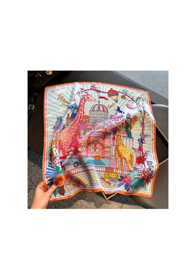Lilly Voyage Magique Pure Silk Scarf - %100 İpek Fular/ Eşarp Mor Mor