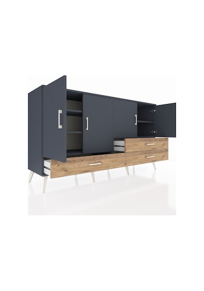 Hyperion Konsol 5 Raflı 3 Çekmeceli 4 Kapaklı 176x44x99 Antrasit- Antrasit-antrasit/çam Hyperion Konsol 5 Raflı 3 Çekmeceli 4 Kapaklı 176x44x99 Antrasit- Antrasit-antrasit/çam