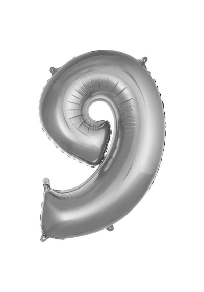Folyo Balon Rakam Gümüş Renk 40 İnc 100 Cm Helyum Uyumlu 9