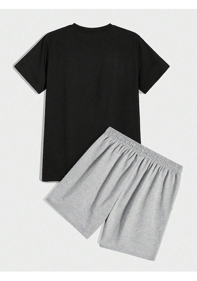 23 Sayılı T-shirt Şort - Siyah Gri Alt Üst Takım Şort Tişört Kombin Baskılı Bisiklet Yaka Siyah 23 Sayılı T-shirt Şort - Siyah Gri Alt Üst Takım Şort Tişört Kombin Baskılı Bisiklet Yaka Siyah