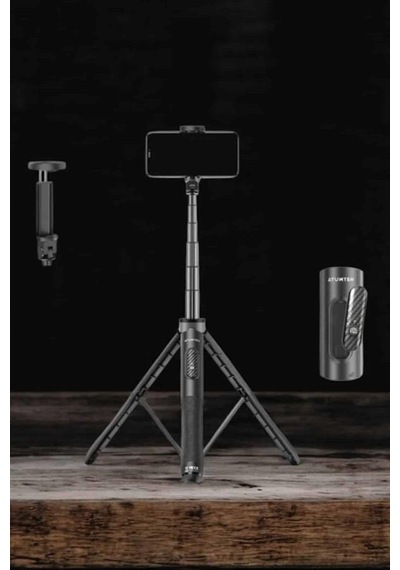 Selfie Çubuğu Tripod, Kablosuz Bluetooth Bağlantılı, 360 Derece Dönebilen
