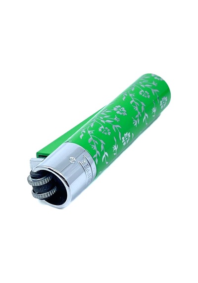 Clipper Green Pattern Metal Çakmak - Yeşil