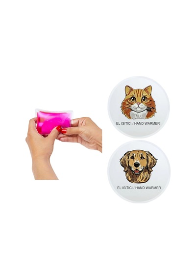 Sıa 2 Adet Kedi Ve Köpek Cep Sobası,el Isıtıcı,sıcak Su Torbası Pvc 10x9,5cm Çok Renkli