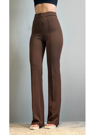 Thiff Gymwear Kadın Palazzo Pantolon 3 Lü Set Bej Kahverengi Lacivert, Krep Likralı, Yüksek Bel Jogger Kesim Çok Renkli