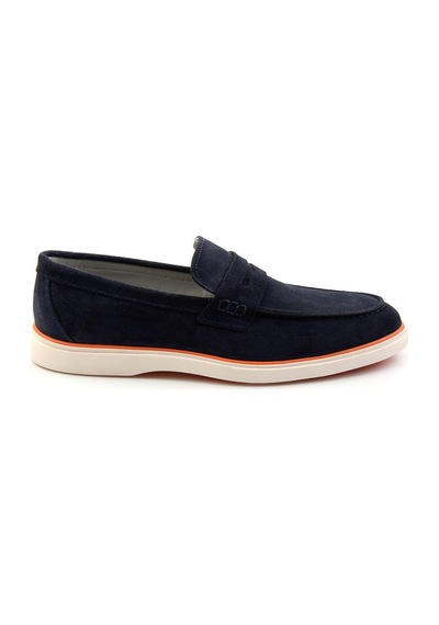 Bambi Lacivert Hakiki Deri Erkek Loafer Ayakkabı E01054184802 Lacivert