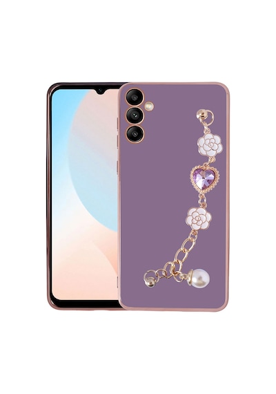 Zore Galaxy A34 Kılıf El Tutamaçlı Kamera Korumalı Ogaa Taka Silikon Kapak - Mor