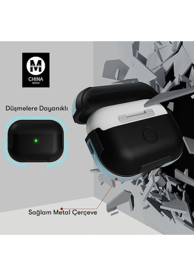 Muratech Movenchy Apple Uyumlu AirPods Pro 2 2.nesil Mo-a8 Armor Kılıf - Rainbow