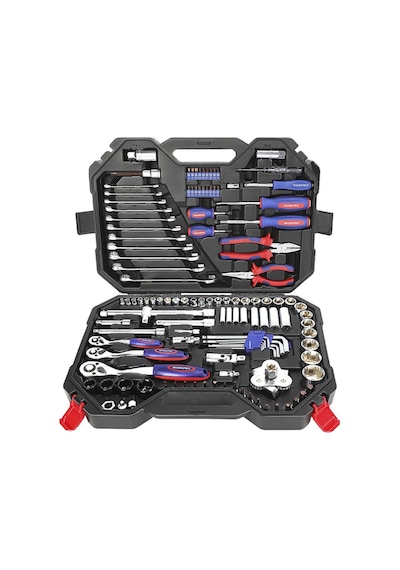 Workpro Wp202533 1/4' 3/8 1/2' 123 Parça Cr-v Metrik Ağır Hizmet Lokma Ve Kombine Anahtar Takımı