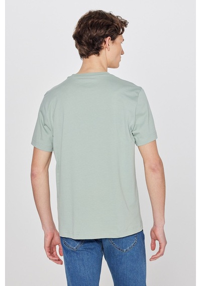 Regular Fit Normal Kesim %100 Pamuk Bisiklet Yaka Mint Yeşili Tişört Mint Green