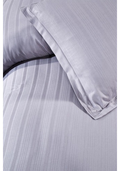 Satin Kinox Armürlü Çift Kişilik Nevresim Takımı Gri Gri