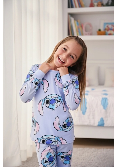 İsobel Kids Pamuk Mavi Çizgi Filmli Kız Çocuk Pijama Takımı