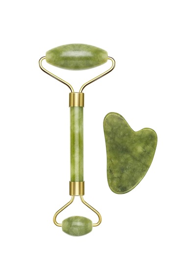 Beper C301abe101 Gua Sha Yeşim Taşında Jade Roller &amp Gua Sha Masaj Aleti, Yüz Ve Vücut Masaj, Rahatlatıcı, Mo
