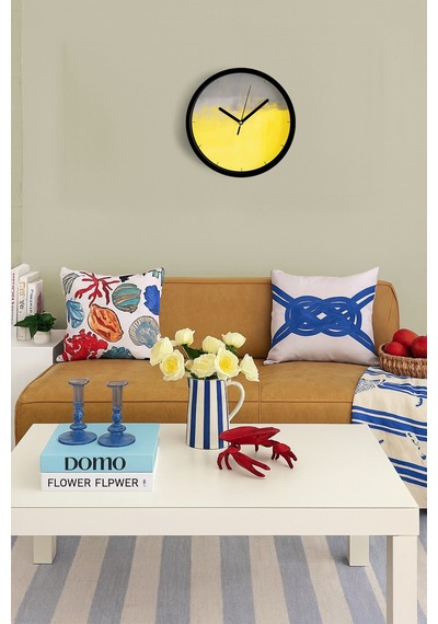 Modern Tasarım Duvar Saati - 25cm - Önü Camlı Siyah Kasa - Sessiz Mekanizma-jh0476 Siyah