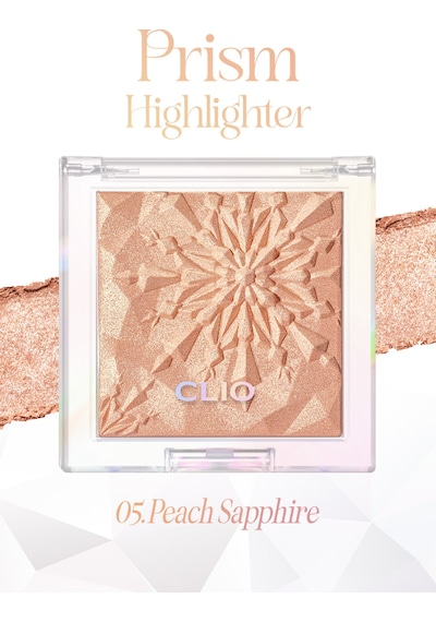 Mikro İnci Tanecikleriyle Yoğun Işıltı Sağlayan Highlighter Clıo Prism Highlighter 05 Peach Sapphire 05 Peach Sapphire