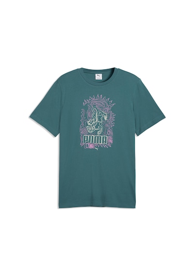 Puma Graphic Erkek Yeşil Günlük Stil T-shirt 63444160 Yeşil