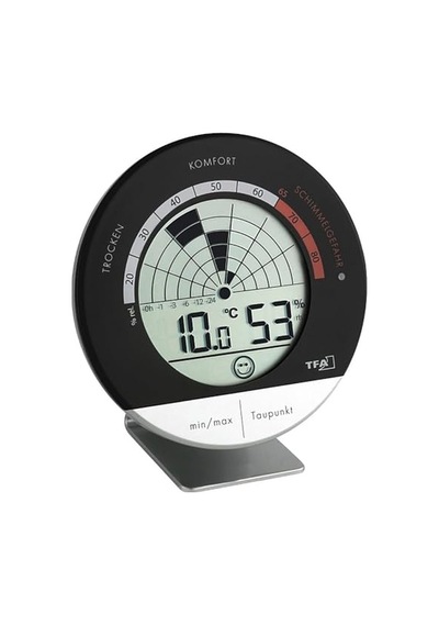 30.5032 Radar Dijital Kayıtlı Termometre Nem Ölçer, Siyah
