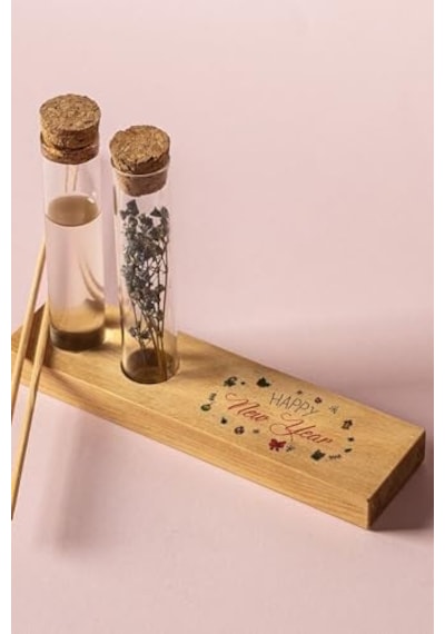 Yılbaşı Tasarımlı Dekoratif Set - Bambu Oda Kokusu Şişesi Diğer