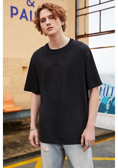 Unisex Yıldırım Baskılı T-shirt Siyah