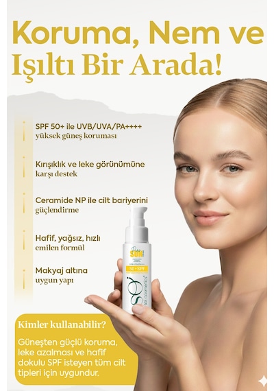 Soi Cosmetics Su Bazlı Yağlandırmayan Yüksek Koruyucu Leke Karşıtı Güneş Kremi SPF50+ 50 ML