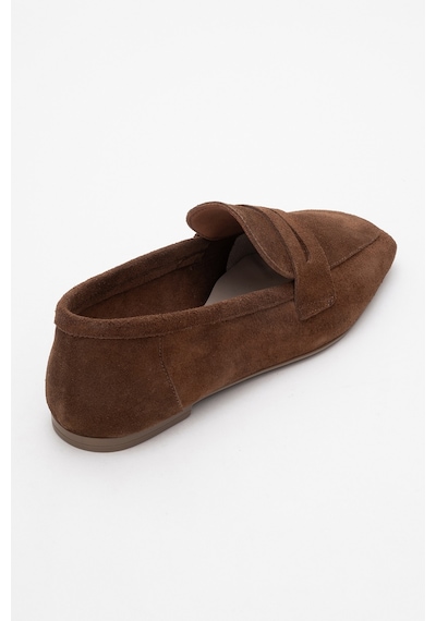 Luvishoes Luvi Shoes Rubra Kahverengi Süet Hakiki Deri Kadın Loafer Ayakkabı Kahve Süet