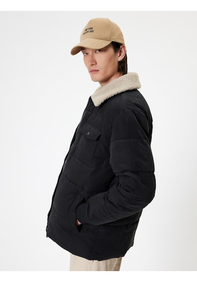 Koton Slim Fit Şişme Mont Peluş Yaka Detaylı Fermuarlı Siyah 5wam20089hw Siyah Koton Slim Fit Şişme Mont Peluş Yaka Detaylı Fermuarlı Siyah 5wam20089hw Siyah