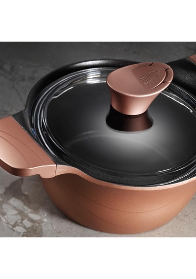 Kütahya Porselen 7 Parça Lidya Döküm Granit Tencere Seti-Rosegold