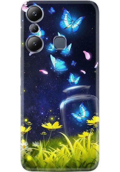 Infinix Hot 20i Kılıf Resimli Desenli Baskılı Silikon Flowers Fox 1309