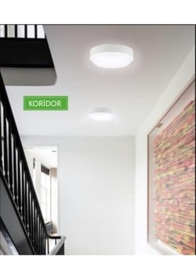 Banyo Tavan Lambası Artos 20w Yuvarlak Beyaz Balkon Lambası 6400k Beyaz Led Işık Teras Duvar Lambası Beyaz Açık