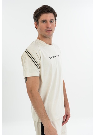 Maraton Comfort Erkek Bisiklet Yaka Taş- T-shirt Taş-