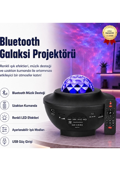 Starry Projektör Hoparlör Gece Lambası