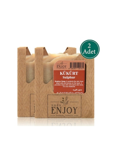 Suds Enjoy Doğal Kükürt El Yapımı Yüz Saç ve Vücut Sabunu 2 x 100 G