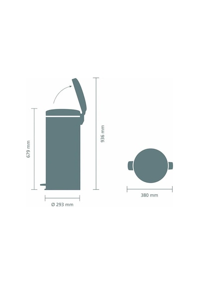 Brabantia Çöp Kutusu 30 Litre Newicon Pedallı Mat Siyah 114540 Siyah