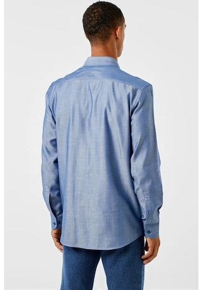 Lacoste Men's Slim Fit Blue Shirt Slim Fit Pamuklu Erkek Gömlek Mavi