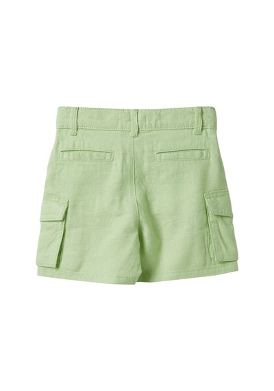 United Colors Of Benetton Erkek Bebek Önü Logo İşlemeli Yama Cepli Bermuda Şort Yeşil