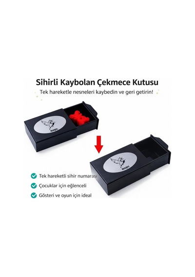 Delux Serisi Herşeyi Kaybeden Sihirli Kutu Sihirli Çekmece 3x10x7 Cm İlginç Parti Arkadaş