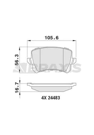 Vw Passat B6 Arka Fren Balatasi 2005-2011 Braxıs Aa0050