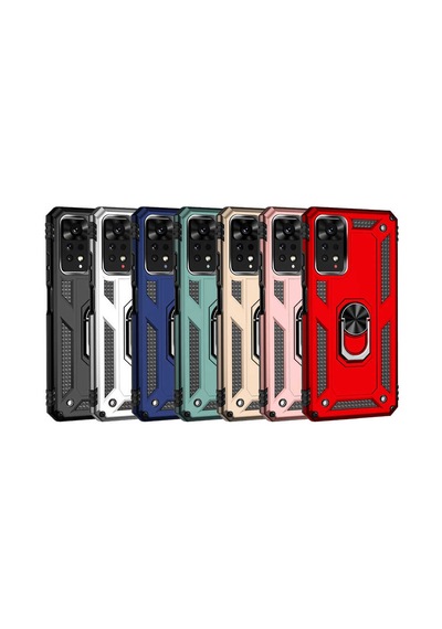 Xiaomi Redmi Note 11 Pro 5g Kılıf Kamera Koruyucu Manyetik Standlı Tank Koruma Pazarplus Mavi