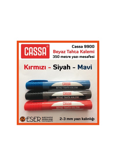 Cassa Beyaz Tahta Kalemi Kırmızı Mavi Siyah