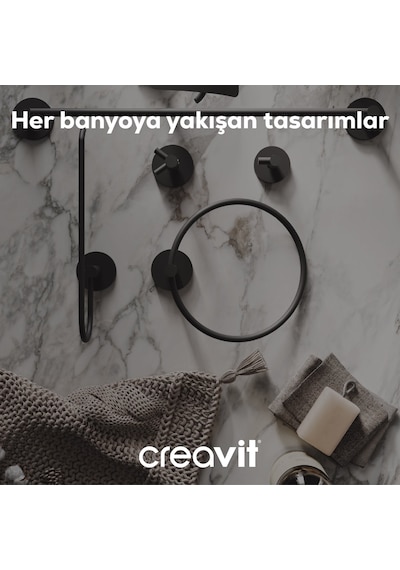 Creavit PL18806-S Planet İkili Askılık Mat Siyah