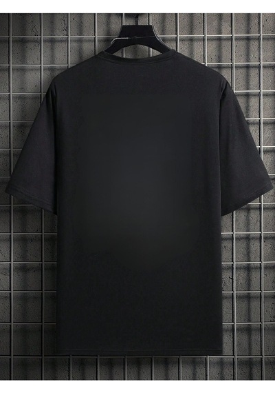 Siyah Oversize Nasa Baskılı T-shirt - Oversize Baskılı Siyah
